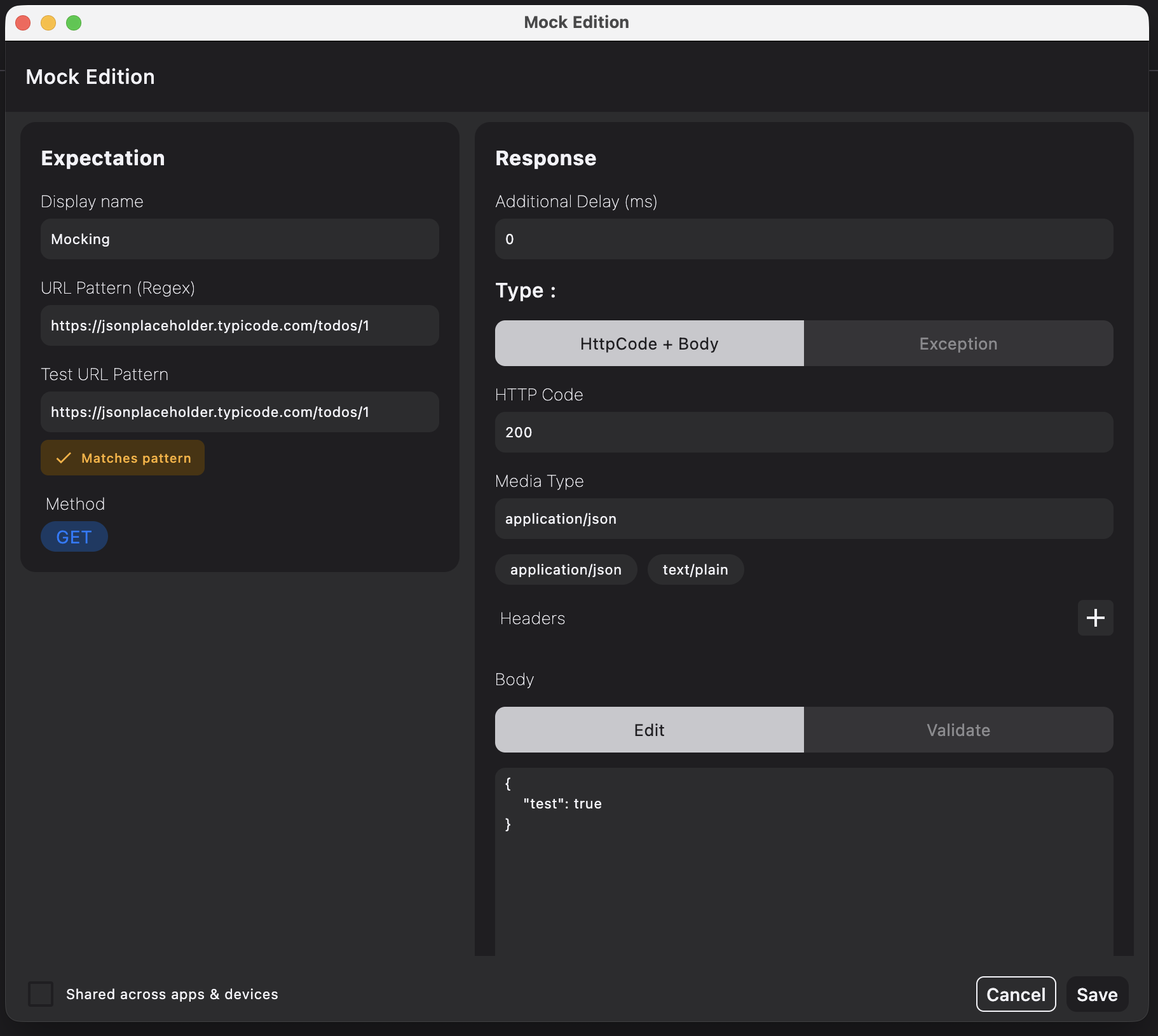 Mock Editor Configuration